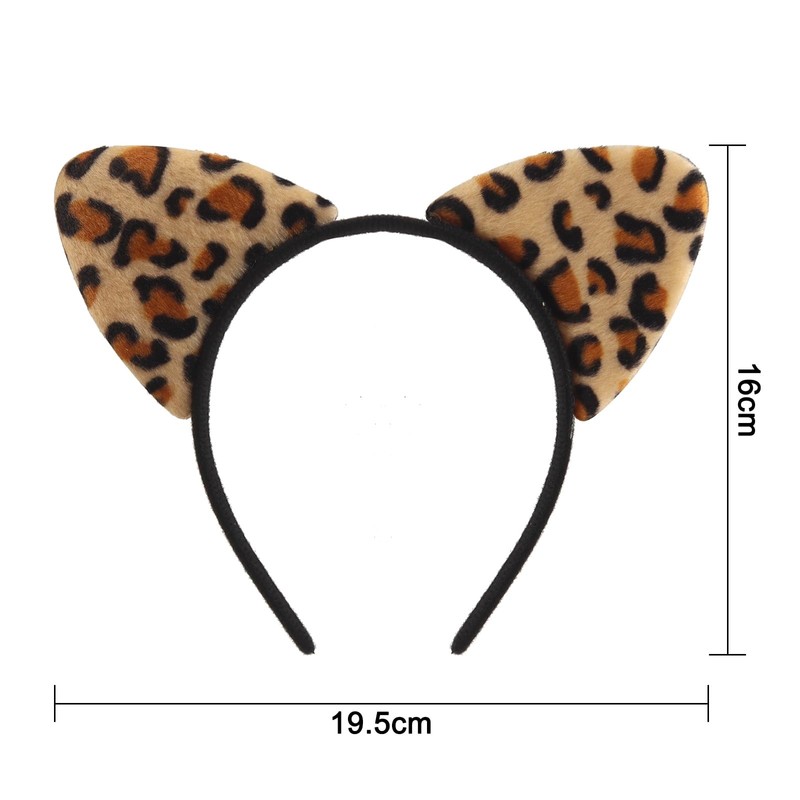 Paxrmuky Leopard Ears, Headband Leopard Dress Costume Accessory, Fancy Dress,