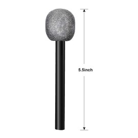 Yaomiao 8 Packs Silver Microphone Glittered Pretend Toy Microphone for Birthday Party Favors Decoration