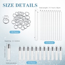 Bonuci 12 Set Glass Vial Necklace for Liquid Blood Ashes Keepsake Hourglass Jewelry Vial Necklace with Screw Cap Charms Necklace 12 Snake Chains with Lobster Clasps 17.7 Inch for DIY(Retro Style)