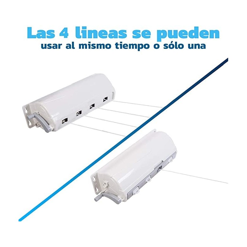 Bluelander Tendedero de Ropa Retráctil Plegable, 4 Cables de 3.2