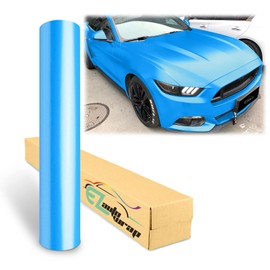 4"x8" (10cmx20cm) Sample Azure Blue Matte Metallic Satin Pearl Vinyl Wrap Sticker Sheet Film Car Auto Vehicle DIY Decal Bubble Free Air Release Self Adhesive Peel and Stick
