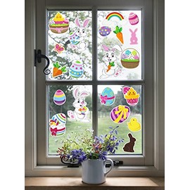 Iconikal Static Cling Window Decorations, Easter Fun, 100-Count (5 Sheets of 20)