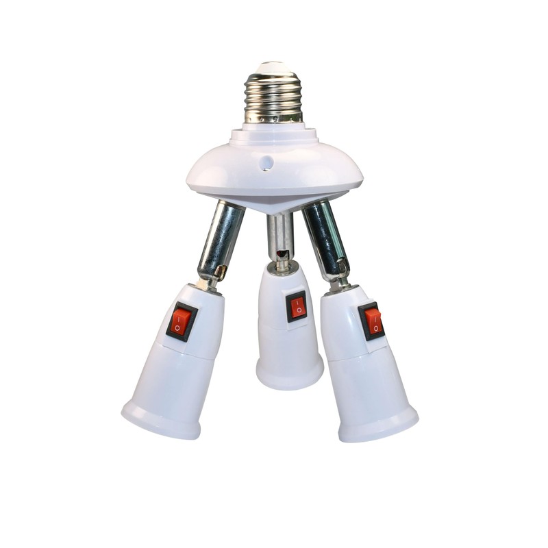 YCSSSD 3 in 1 Light Socket Splitter Adapter, E26/E27 Socket