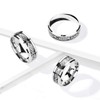 Bungsa® Unisex 3D Inlay Jesus Fish Symbol Silver Black 316L