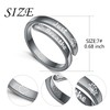 DAOCHONG 925 Sterling Silver Adjustable Inspirational Rings Stackable Spiral Twisted
