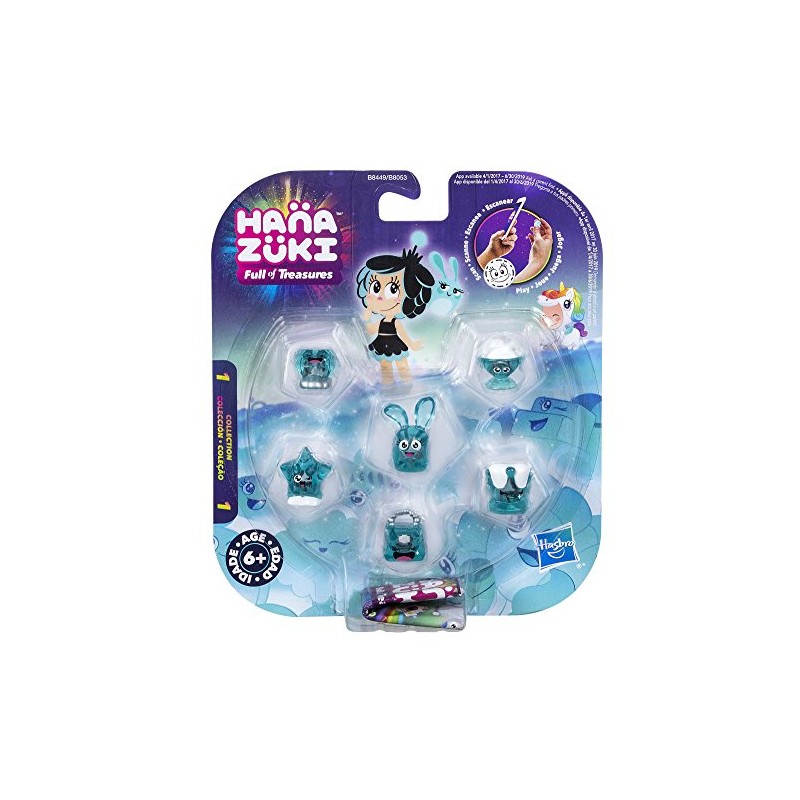 Hasbro Hanazuki B8449ES0 - Sammelschätze 6er-Pack Türkis/Glamourös, Figurenset