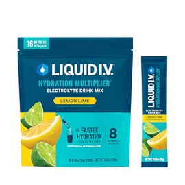 Liquid I.V.® Multiplicador de hidratación - Limón Lima | Mezcla de bebida en polvo con electrolitos | 1 paquete (16 porciones) | Scientifically Formul