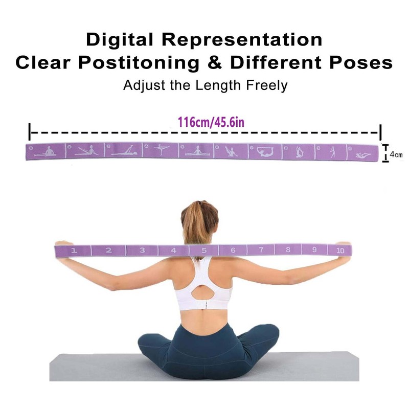 Yoga Strap, Dance Training Elastic Band, Exercise Stretch Belt Sport