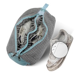 Cong.Lai Premium Washing Machine Shoe Bag: Double Zip Double Pockets Shoe Bag - Padded Protective Bag for Optimal Cleaning During Washing as well as Protection and Care of Shoes