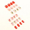 Christmas Press on Nails Short Square Christmas Fake Nails with