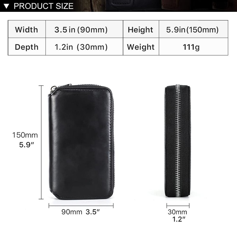 CONTACT'S FAMILY Watch Storage Case, Leather Watch Pouch, Genuine Leather