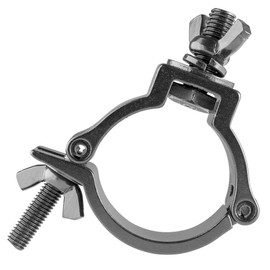 beamz BC50B-100 Half Coupler Lighting Truss Clamp Kit - Pack of 6 Slimline Aluminium O-Clamps, Black, 48-51mm, 100kg Load for DJ Goalpost, Stage & Event Lighting Setups