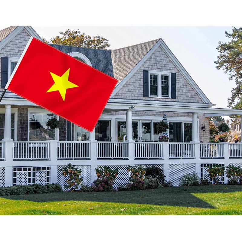 Large Vietnam Flag,3x5 FT Vietnamese 75D Outdoor Banner,Haitians Decor for
