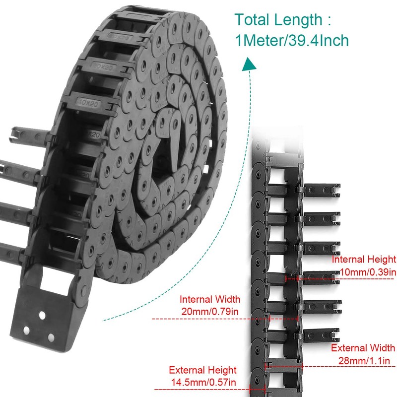 Xiatiaosann Drag Chain Cable Towing 3D Printer 10X20mm R18 Plastic