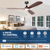 60 Inch Ceiling Fan with Lights, Solid Wood Blades Smart