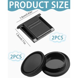 KEMUZ 2 Pairs Housing Cap + Lens Cap for E Mount Mirrorless Cameras, with 2pcs Hot Shoe Cover, for ZVE10 II A6700,A6600,A6500,A6400,A6300,A6100,A6000,A5100, A7C, A7CR, A7C II, A7C II A7S