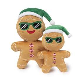 Fuzzyard Mr./Mrs. Gingerbread Christmas Dog Toy (Large, Mrs. Gingerbread)