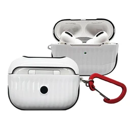 MAXIA MA-Pro2 Case with Carabiner, Mini Suitcase-Style AirPods Case, Wireless Charging, MA-Pro2 (White)
