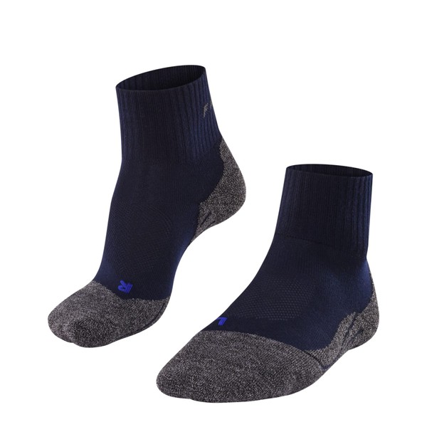 FALKE TK2 - Calcetines cortos de senderismo para hombre, transpirables, de secado rápido, negro, 1 par