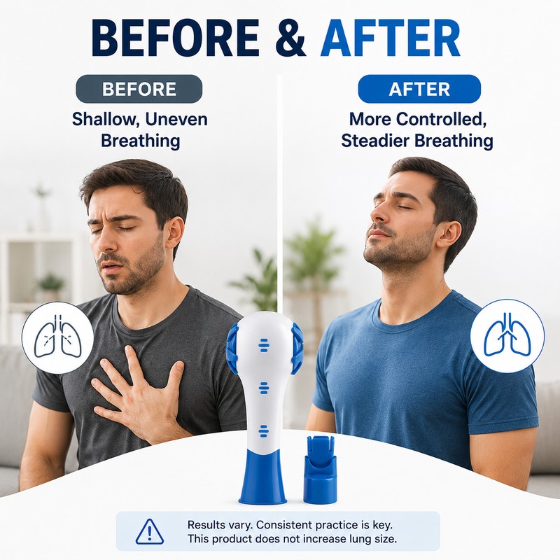 Adjustable Breathing Trainer for Breath-Control Practice – Compact ABS Exercise