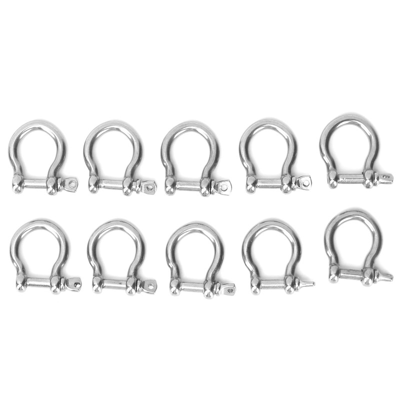 10pcs Bow Shackle Stainless Steel High Hardness D-Ring Anchor for