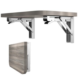 2PCS 10 Inch Length Stainless Steel Triangle Folding Angle Bracket Adjustable Wall Mounted Durable Bearing Shelf Bracket DIY Home Table Bench