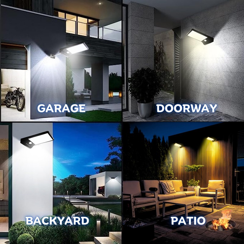 MASLED Solar Security Lights Outdoor Motion Sensor | Remote Control,