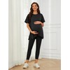 Liu & Qu Womens Maternity Shirts Short Sleeve Split Side