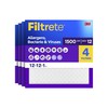 Filtrete 12x12x1 Air Filter, MERV 12, MPR 1500, Allergens, Bacteria
