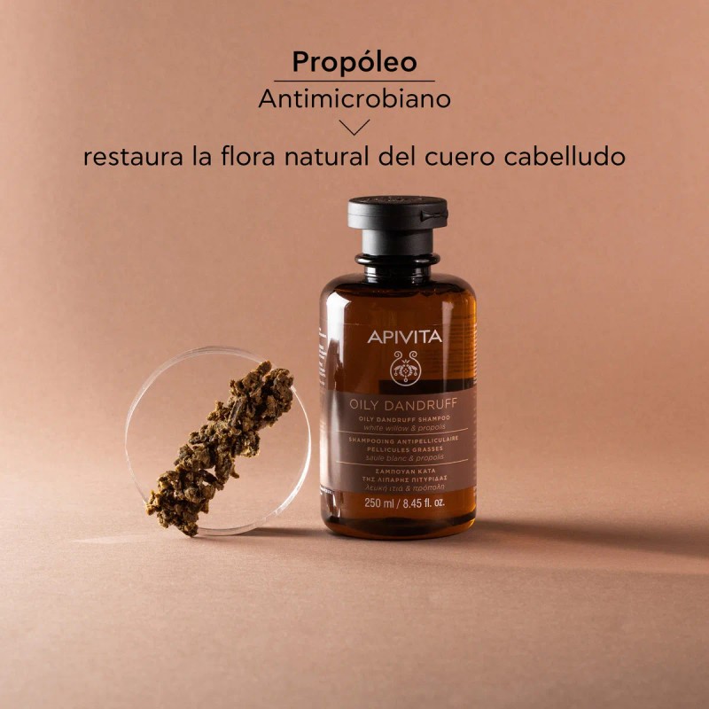 Apivita Shampoo anticaspa para cuero cabelludo graso 250ml