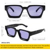 SHEEN KELLY Retro Thick Rectangular Chunky Sunglasses for Women Men