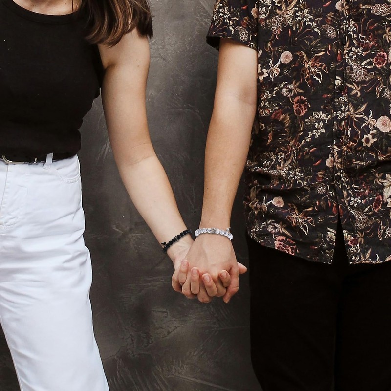 2pcs Magnetic Couples Bracelets, Love Heart Matching Bracelet King &