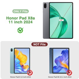 XunyLyee Case for Honor Pad X8a 11 Inch - Ultra Thin with Stand Function PU Leather Protective Case - Black