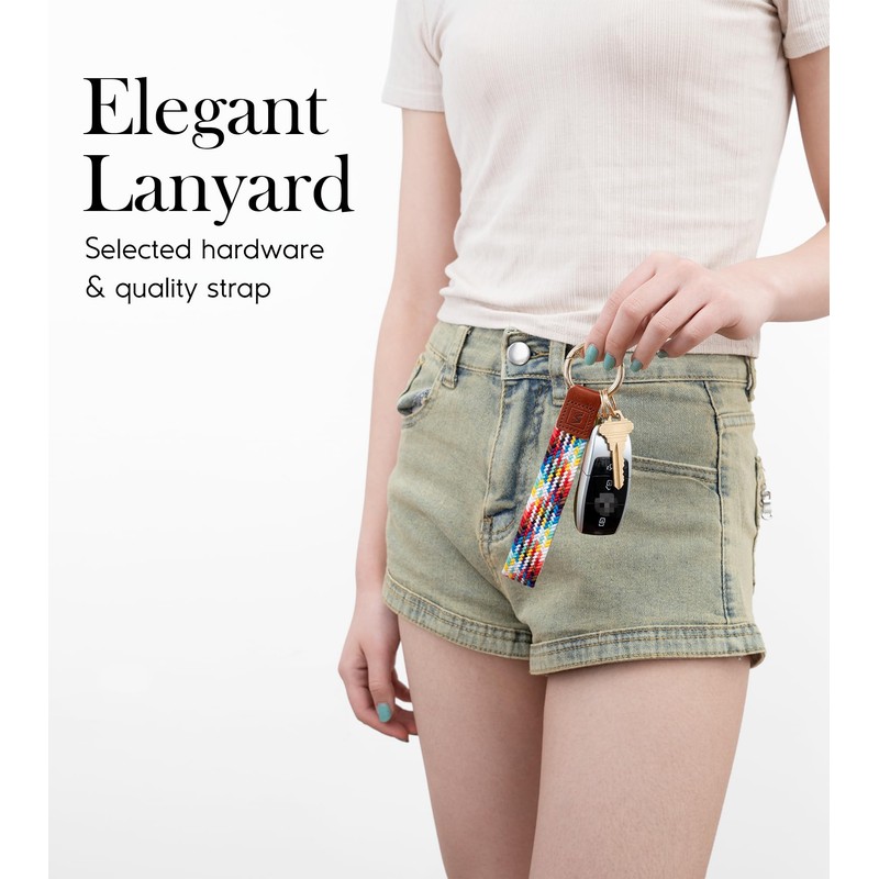 SENLLY Wrist Strap Lanyard, Original Stretchy Key Ring Lanyard, 001