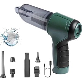 HFLYJPYW Mini Handheld Vacuum Cleaner Cordless - Car Vacuum Portable Rechargeable with High Power Brushless Motor 12000 PA Strong Suction 3 in 1 Mini Hand Vacuum (Army Green)