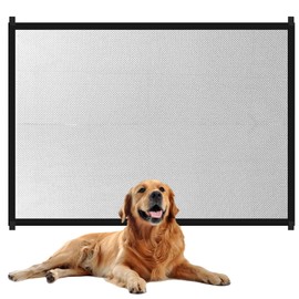 Baby Gates for Dogs, Retractable Stair Gate for Dogs, Pet Gate with Durable Mesh and Hook Design, 43.3x28.3in Safety Barrier for Stairs and Doorways, Ideal for Pets and Kids