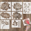 7Pcs Wall Stencils Large Flower Painting for Garden, 12 Inch
