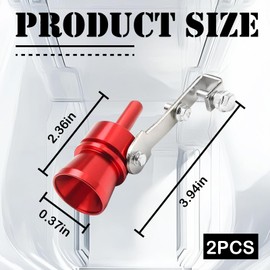 GutGiel 2PCS Turbo Sound Whistle Exhaust Muffler, Universal XL Size Aluminum Alloy Turbo Whistle for Exhaust Pipe, Loud Car Roar Maker Tail Pipe Whistle Simulator for Most Vehicles(Red)