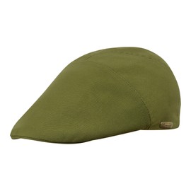 Sterkowski Model Ivy Five | 100% Combed Cotton Flat Cap for Men and Women | Lightweight Hand Stitched Classic Flat Cap, Green Olive, 59