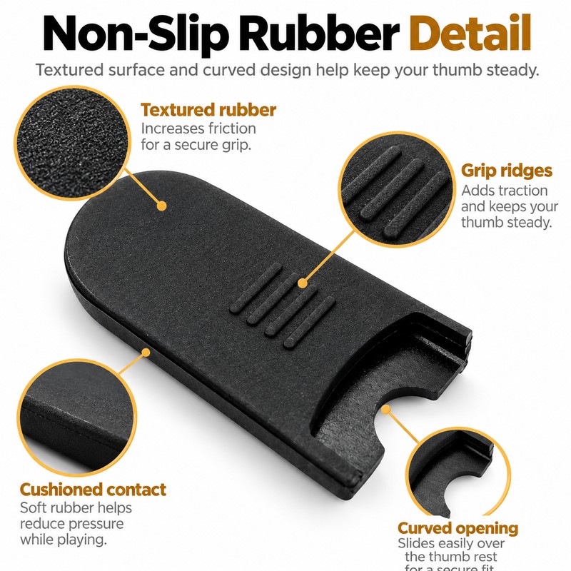 Rubber Saxophone Thumb Rest Cushion for Finger Support – Non-Slip