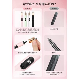 Nose Hair Cutter, Women's, Men's, 2024 New, 4 Colors Available, Includes Replacement Blades, Ears, Nose Hair Clippers, LCD Power Display, Washable, Nose Hair Cutter, Etiquette Cutter, USB Type-C