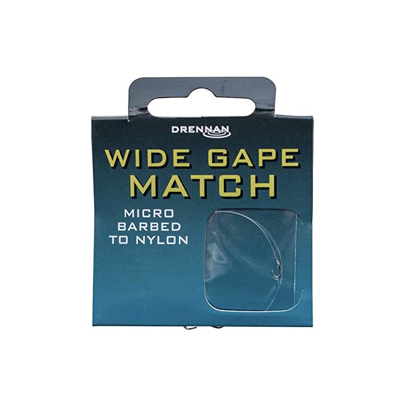 Drennan Wide Gape Match Hooks To Nylon - Size 20