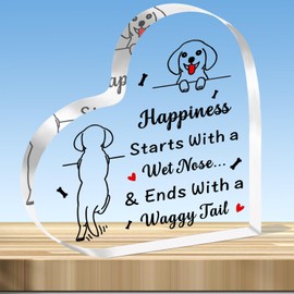 JMIMO Dog Gifts for Women Men Perfect Dog Acrylic Plaque Dog Lovers Dog Mum Dog Dad Birthday Christmas Gifts Keepsake