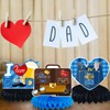 Honeycomb Centerpiece Father's Day Decorations Double Sided Printing Blue Table
