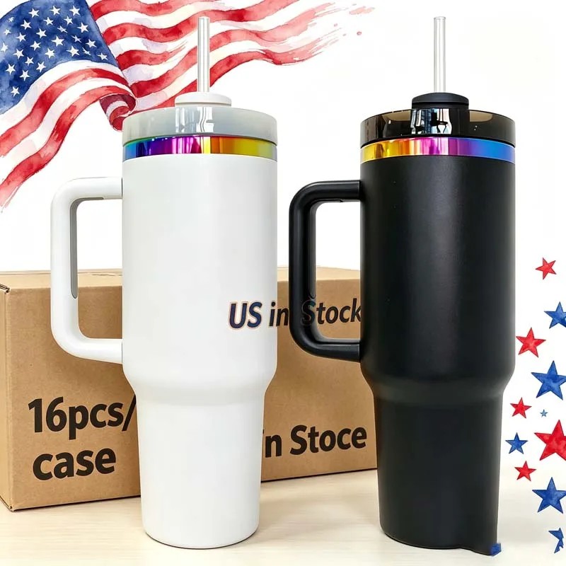 Rainbow Plated Stainless Steel 40oz Tumbler for Back to School