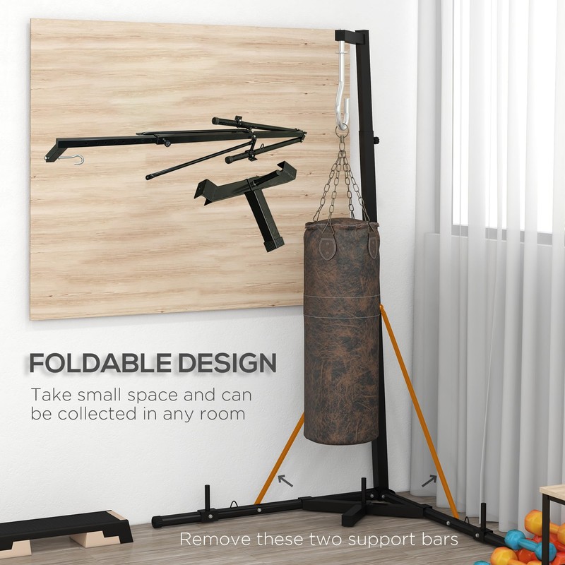 Foldable Heavy Bag Stand 67" -Adjustable Height Boxing Stand for