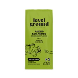Level Ground Coffee - Andes Mountains Craft Blend - Medium Roast, Whole Bean - Fair Trade, Organic, 1% For the Planet, Kosher - Specialty Coffee - Drip Brew, French Press, Pour Over - Rich, Smooth, Chocolatey - 300g / 10.5oz
