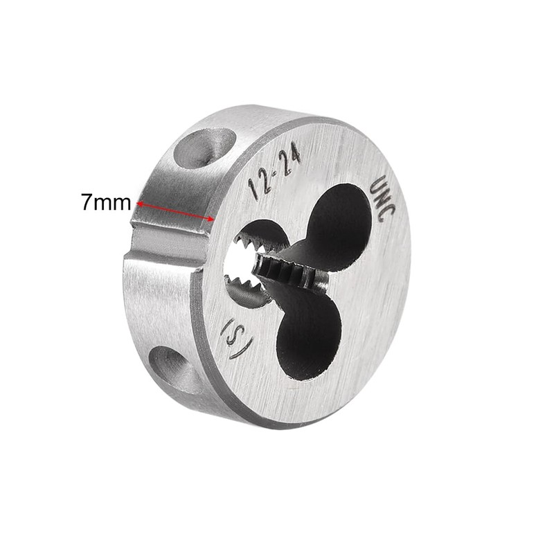 uxcell 2pcs 12-24 UNC Round Die Machine Thread Right Hand