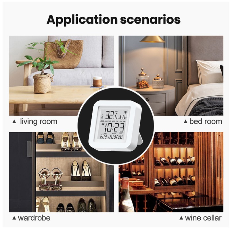 Tuya WiFi LCD Display Screen USB Power Supplys Intellgient Sensors