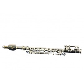 Miniblings Flute Brooch Flutist Music Flute Silver-Plated + Box - Handmade Fashion Jewellery I Lapel Pin Button Pins, Metal, Without Stone